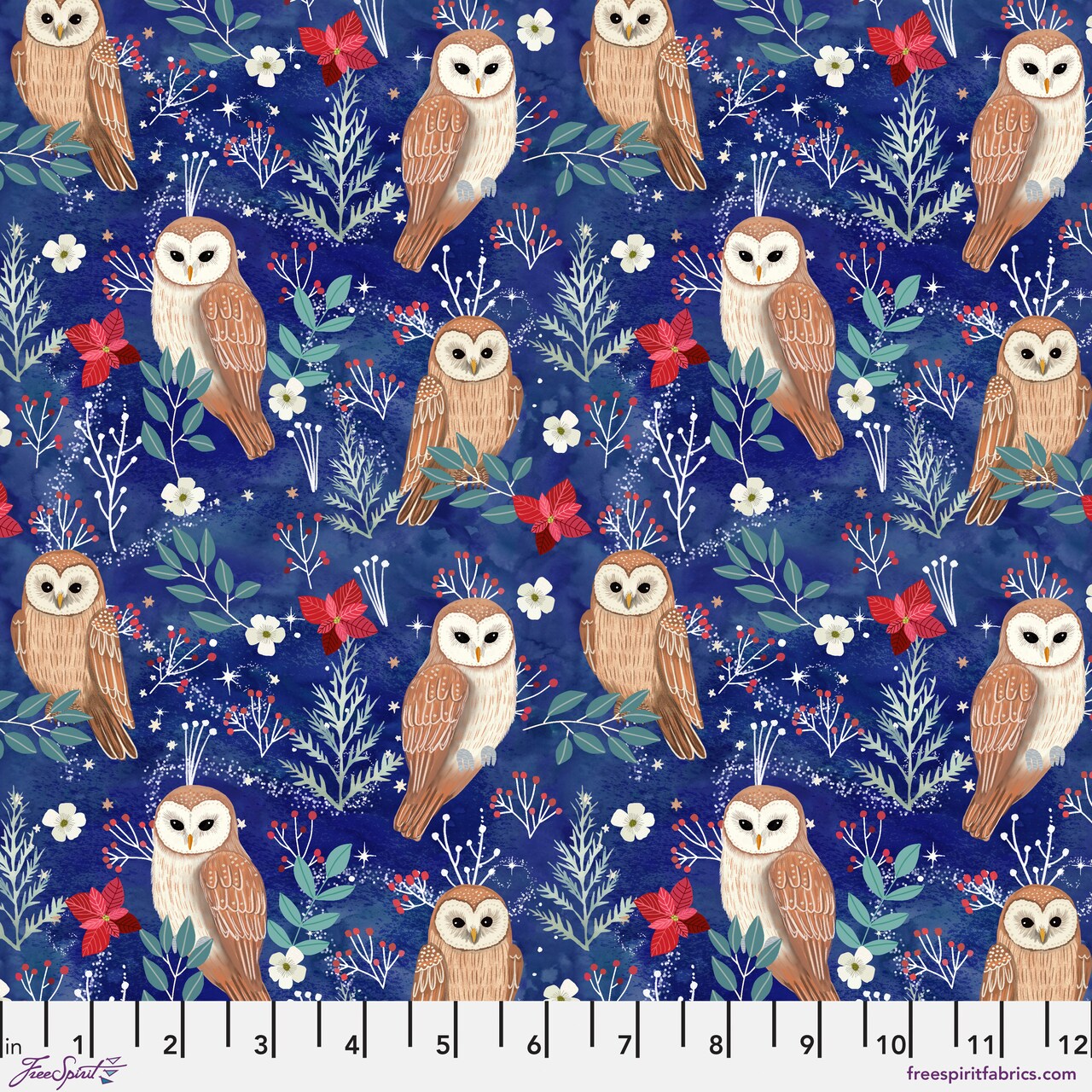 Owl Magic in Blue (pwmc089.xblue) | Christmas Cabin | Mia Charro | Free Spirit